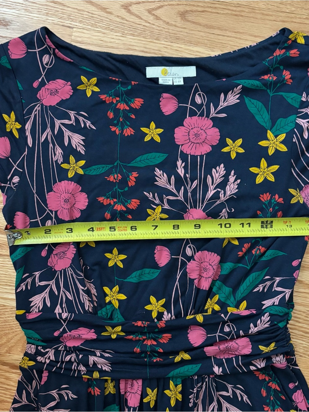 Boden Clarissa Forest Garden Charm Green Blue Sleeveless Midi Dress Size 6 - Picture 9 of 10
